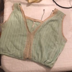 Free People Mint Cropped Tank